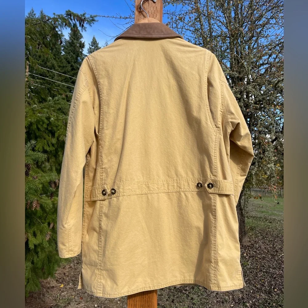 Vintage 90’s L.L. Bean Women’s Chore Coat with leather trim - Picture 2 of 5